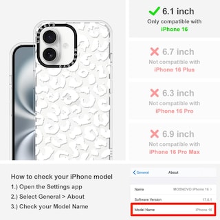 Foto 2 | Foto 2 | Funda Para Teléfono Mosnovo Buffertech Drop Protect Para Iphone 16, Color Blanco - Venta Internacional.