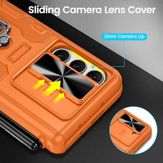 Foto 3 | Foto 3 | Funda Vego Para Samsung Galaxy Z Fold 5 Con Soporte Para Bolígrafos, Color Naranja - Venta Internacional.