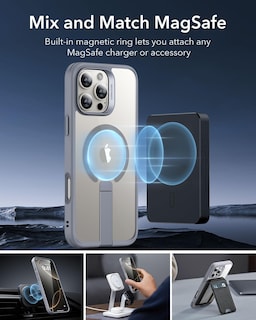 Foto 6 | Foto 6 | Funda De Teléfono Esr Para Iphone 16 Pro Con Soporte Magsafe Clear Grey - Venta Internacional.