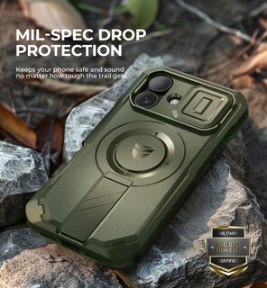 Foto 7 | Foto 7 | Funda Dexnor Para Iphone 16 Con Cámara Deslizante, Color Verde Militar - Venta Internacional.