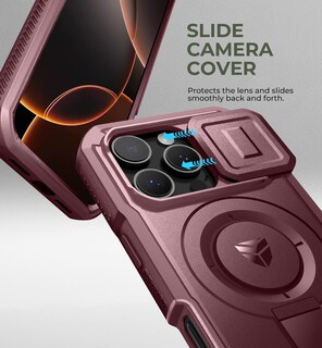 Foto 4 | Foto 4 | Funda Dexnor Para Iphone 16 Pro Con Cámara Deslizante, Color Rojo - Venta Internacional.