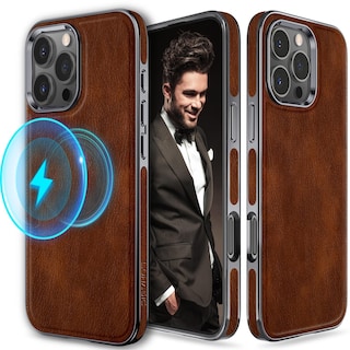 Foto 1 | Foto 1 | Funda De Piel Lohasic Diseñada Para Iphone 16 Pro, Color Marrón Oscuro - Venta Internacional.