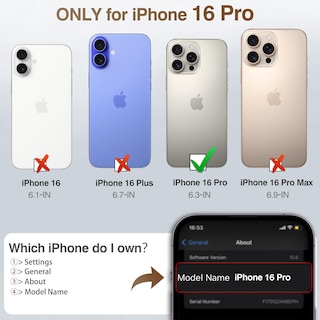 Foto 2 | Foto 2 | Funda De Piel Lohasic Diseñada Para Iphone 16 Pro, Color Marrón Oscuro - Venta Internacional.