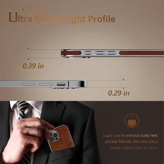 Foto 4 | Foto 4 | Funda De Piel Lohasic Diseñada Para Iphone 16 Pro, Color Marrón Oscuro - Venta Internacional.