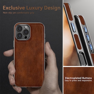 Foto 5 | Foto 5 | Funda De Piel Lohasic Diseñada Para Iphone 16 Pro, Color Marrón Oscuro - Venta Internacional.