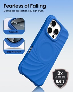 Foto 3 | Foto 3 | Funda De Teléfono Ornarto Vortuxe Para Iphone 16 Pro Max Silicone Azure - Venta Internacional.