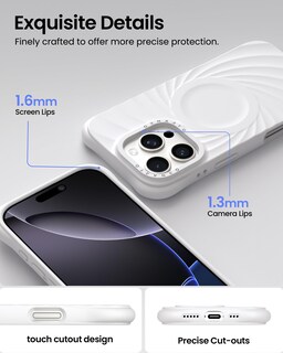 Foto 4 | Foto 4 | Funda De Teléfono Ornarto Vortuxe Para Iphone 16 Pro Max Blanca - Venta Internacional.
