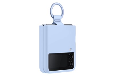Foto 2 | Foto 2 | Funda Para Teléfono Samsung Galaxy Z Flip4 De Silicona Con Anillo Azul - Venta Internacional.