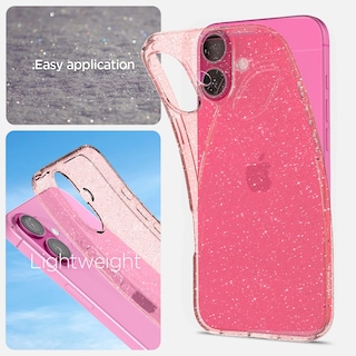 Foto 4 | Foto 4 | Funda Spigen Para Iphone 16, Cristal Líquido, Purpurina, Cuarzo Rosa - Venta Internacional.
