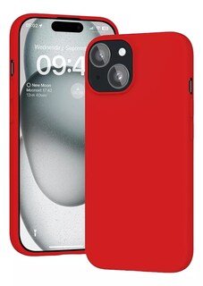 Foto 1 | Foto 1 | Funda Para Iphone 14 Silicon Interior Afelpado Antigolpes Suave Rojo