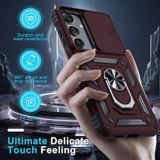 Foto 7 | Foto 7 | Funda De Teléfono Compatible Con Janmitta Para Samsung Galaxy S24, Color Rojo Vino - Venta Internacional.