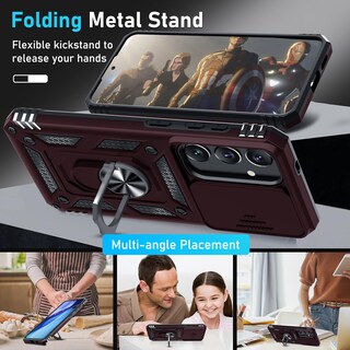 Foto 2 | Foto 2 | Funda De Teléfono Compatible Con Janmitta Para Samsung Galaxy S24+, Color Rojo Vino - Venta Internacional.