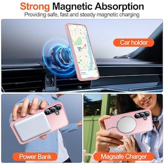 Foto 6 | Foto 6 | Funda Mozoter Para Samsung Galaxy S25 Plus Con Magsafe De 6.7 Pulgadas, Color Rosa - Venta Internacional.