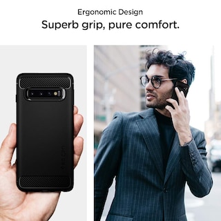 Foto 7 | Foto 7 | Funda Spigen Rugged Armor para Samsung Galaxy S10 Negro Mate - Venta Internacional