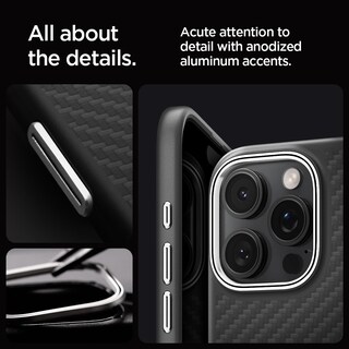 Foto 5 | Foto 5 | Funda Spigen Enzo Aramid Para Iphone 16 Pro Max Negra Y Plateada - Venta Internacional.