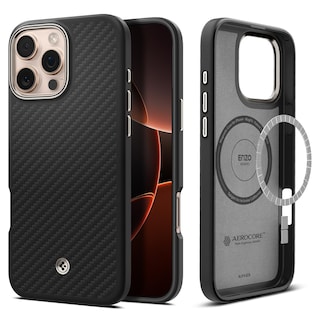Foto 1 | Foto 1 | Funda Spigen Enzo Aramid Para Iphone 16 Pro Max Con Magsafe, Color Negro - Venta Internacional.