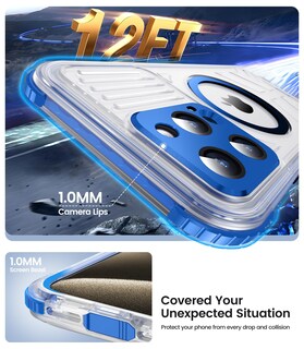 Foto 3 | Foto 3 | Funda de Teléfono Temdan Magnética Impermeable para iPhone 15 Pro Max - Venta Internacional