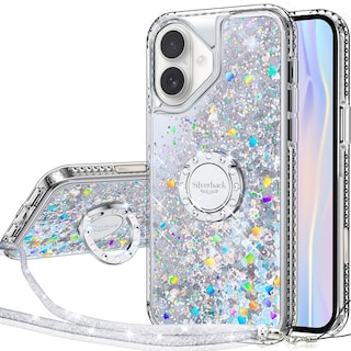 Foto 1 | Foto 1 | Funda Con Tapa Plateada Para Iphone 16 Plus, Con Forma De Líquido En Movimiento, Holográfica - Venta Internacional.