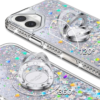 Foto 3 | Foto 3 | Funda Con Tapa Plateada Para Iphone 16 Plus, Con Forma De Líquido En Movimiento, Holográfica - Venta Internacional.