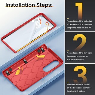 Foto 6 | Foto 6 | Funda Vego Para Samsung Galaxy Z Fold 4 Con Protector De Pantalla, Color Rojo - Venta Internacional.