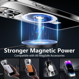 Foto 2 | Foto 2 | Funda De Teléfono Temdan Con Soporte Magnético Para Iphone 15 Pro, Transparente - Venta Internacional.