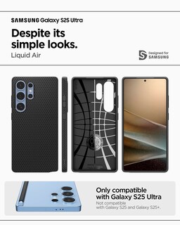 Foto 2 | Foto 2 | Funda Spigen Liquid Air Para Samsung Galaxy S25 Ultra, Color Negro - Venta Internacional.
