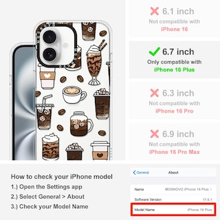 Foto 2 | Foto 2 | Funda De Teléfono Mosnovo Para Iphone 16 Plus Coffee Buffertech - Venta Internacional.