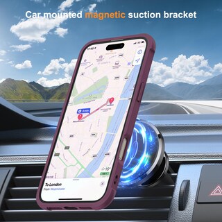 Foto 4 | Foto 4 | Funda De Teléfono Skylmw Compatible Con Iphone 16 6.1, Color Rojo Vino - Venta Internacional.