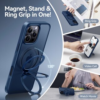Foto 3 | Foto 3 | Funda De Teléfono Casekoo Diseñada Para Iphone 16 Pro Con Soporte Azul - Venta Internacional.