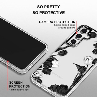 Foto 4 | Foto 4 | Funda De Teléfono Mosnovo Para Samsung Galaxy S24 Fe Black White Tulipanes - Venta Internacional.