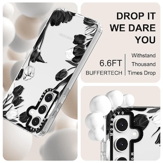 Foto 5 | Foto 5 | Funda De Teléfono Mosnovo Para Samsung Galaxy S24 Fe Black White Tulipanes - Venta Internacional.