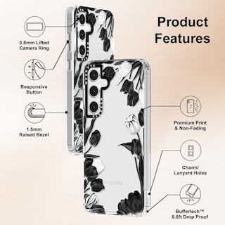 Foto 6 | Foto 6 | Funda De Teléfono Mosnovo Para Samsung Galaxy S24 Fe Black White Tulipanes - Venta Internacional.