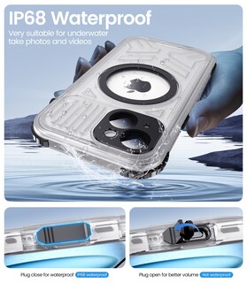 Foto 4 | Foto 4 | Funda De Teléfono Temdan Magnética Impermeable Para Iphone 15 De 6.1 Pulgadas - Venta Internacional.