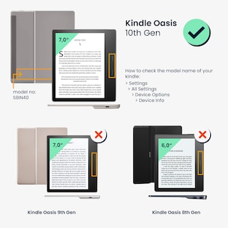 Foto 6 | Foto 6 | Funda Para Lector Electrónico Kwmobile Compatible Con Amazon Kindle Oasis 10 - Venta Internacional.