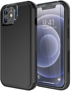 Foto 1 | Foto 1 | Funda De Teléfono Diverbox Para Iphone 12 Con Protector De Pantalla, Color Negro - Venta Internacional.