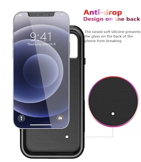 Foto 7 | Foto 7 | Funda De Teléfono Diverbox Para Iphone 12 Con Protector De Pantalla, Color Negro - Venta Internacional.