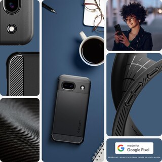 Foto 2 | Foto 2 | Funda Spigen Rugged Armor Para Google Pixel 8a (2024), Color Negro - Venta Internacional.