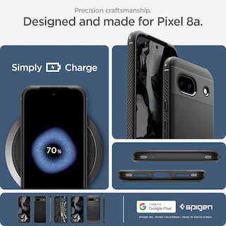 Foto 7 | Foto 7 | Funda Spigen Rugged Armor Para Google Pixel 8a (2024), Color Negro - Venta Internacional.