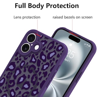 Foto 3 | Foto 3 | Funda Kanghar Para Iphone 16 Plus Con Estampado De Leopardo Morado Magsafe - Venta Internacional.