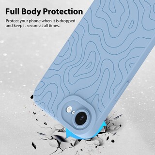 Foto 2 | Foto 2 | Funda De Teléfono Mzelq Para Iphone 16e Silicone Wave Ripple Blue - Venta Internacional.