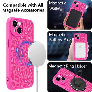 Foto 2 | Foto 2 | Funda Kanghar Para Iphone 14 Plus Con Estampado De Leopardo Rosa Intenso - Venta Internacional.