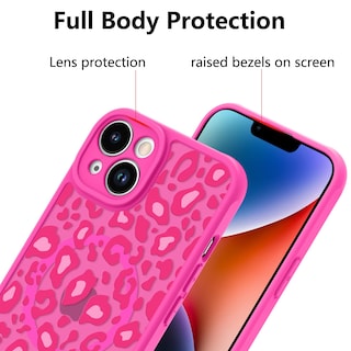 Foto 3 | Foto 3 | Funda Kanghar Para Iphone 14 Plus Con Estampado De Leopardo Rosa Intenso - Venta Internacional.