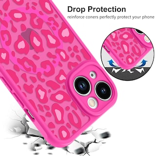 Foto 4 | Foto 4 | Funda Kanghar Para Iphone 14 Plus Con Estampado De Leopardo Rosa Intenso - Venta Internacional.