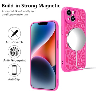 Foto 5 | Foto 5 | Funda Kanghar Para Iphone 14 Plus Con Estampado De Leopardo Rosa Intenso - Venta Internacional.