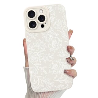 Foto 1 | Foto 1 | Funda De Teléfono Mzelq Para Iphone 15 Pro De Silicona Con Estampado Floral Blanco - Venta Internacional.