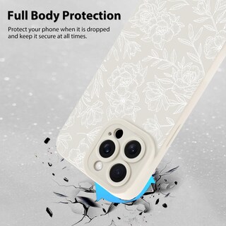 Foto 2 | Foto 2 | Funda De Teléfono Mzelq Para Iphone 15 Pro De Silicona Con Estampado Floral Blanco - Venta Internacional.