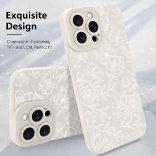 Foto 3 | Foto 3 | Funda De Teléfono Mzelq Para Iphone 15 Pro De Silicona Con Estampado Floral Blanco - Venta Internacional.
