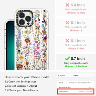 Foto 2 | Foto 2 | Funda De Teléfono Mosnovo Para Iphone 13 Pro Max Wildflower Meadow - Venta Internacional.