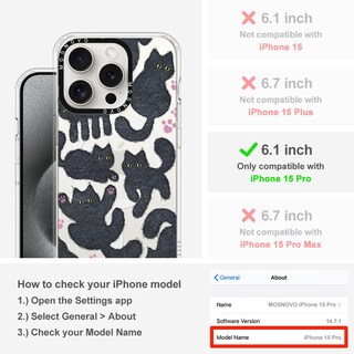 Foto 2 | Foto 2 | Funda Para Teléfono Mosnovo Compatible Con Iphone 15 Pro Negra - Venta Internacional.