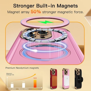 Foto 4 | Foto 4 | Funda Coolqo Para Iphone 15 Pro Max Con Soporte Magnético, Color Rosa - Venta Internacional.